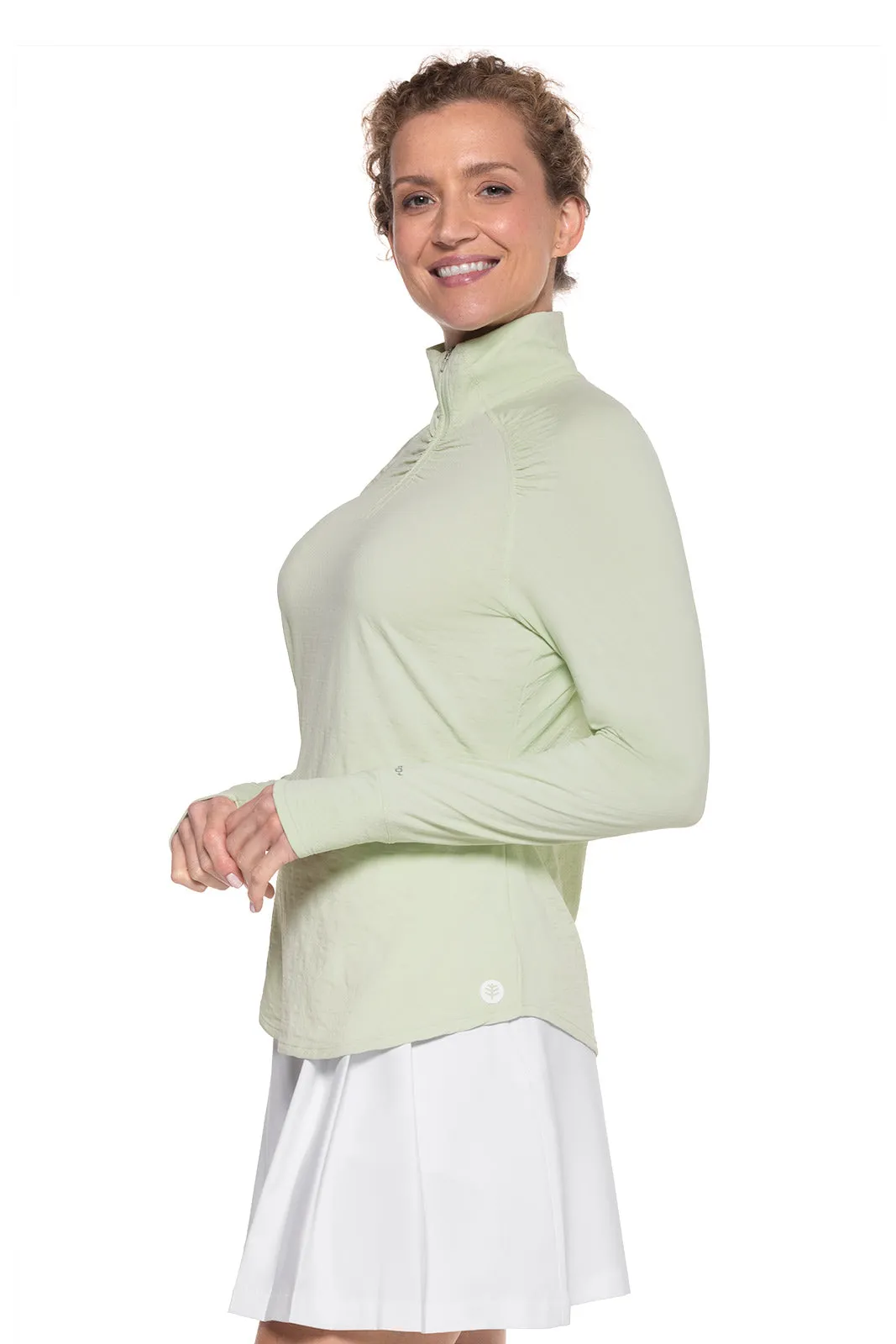 Women's Arabella Golf Quarter-Zip | Seedling Diamond Jacquard