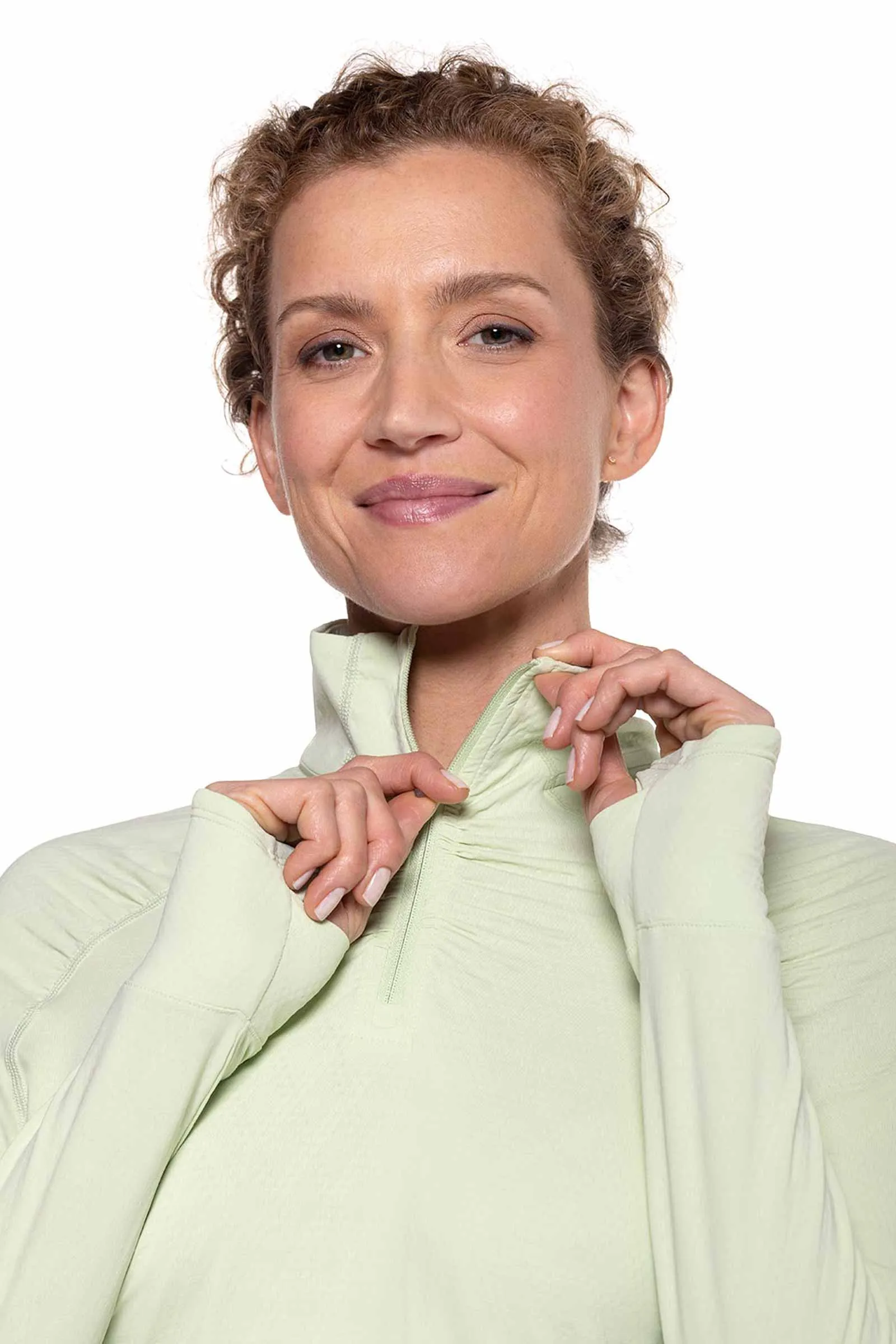 Women's Arabella Golf Quarter-Zip | Seedling Diamond Jacquard