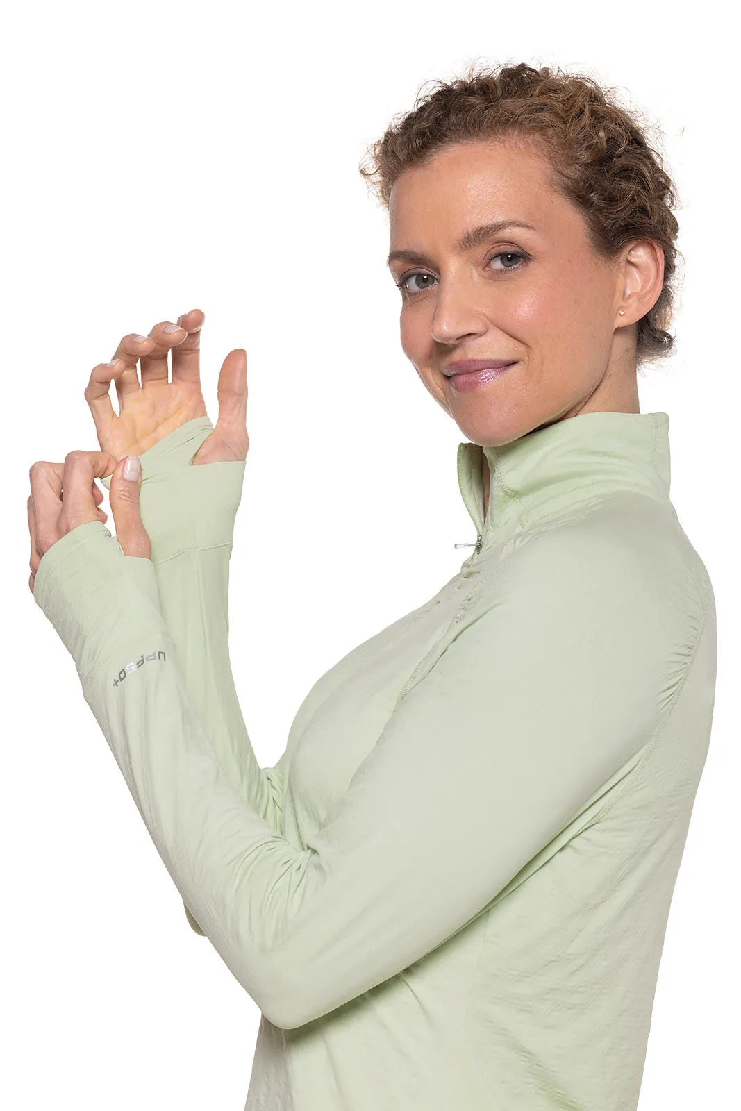 Women's Arabella Golf Quarter-Zip | Seedling Diamond Jacquard