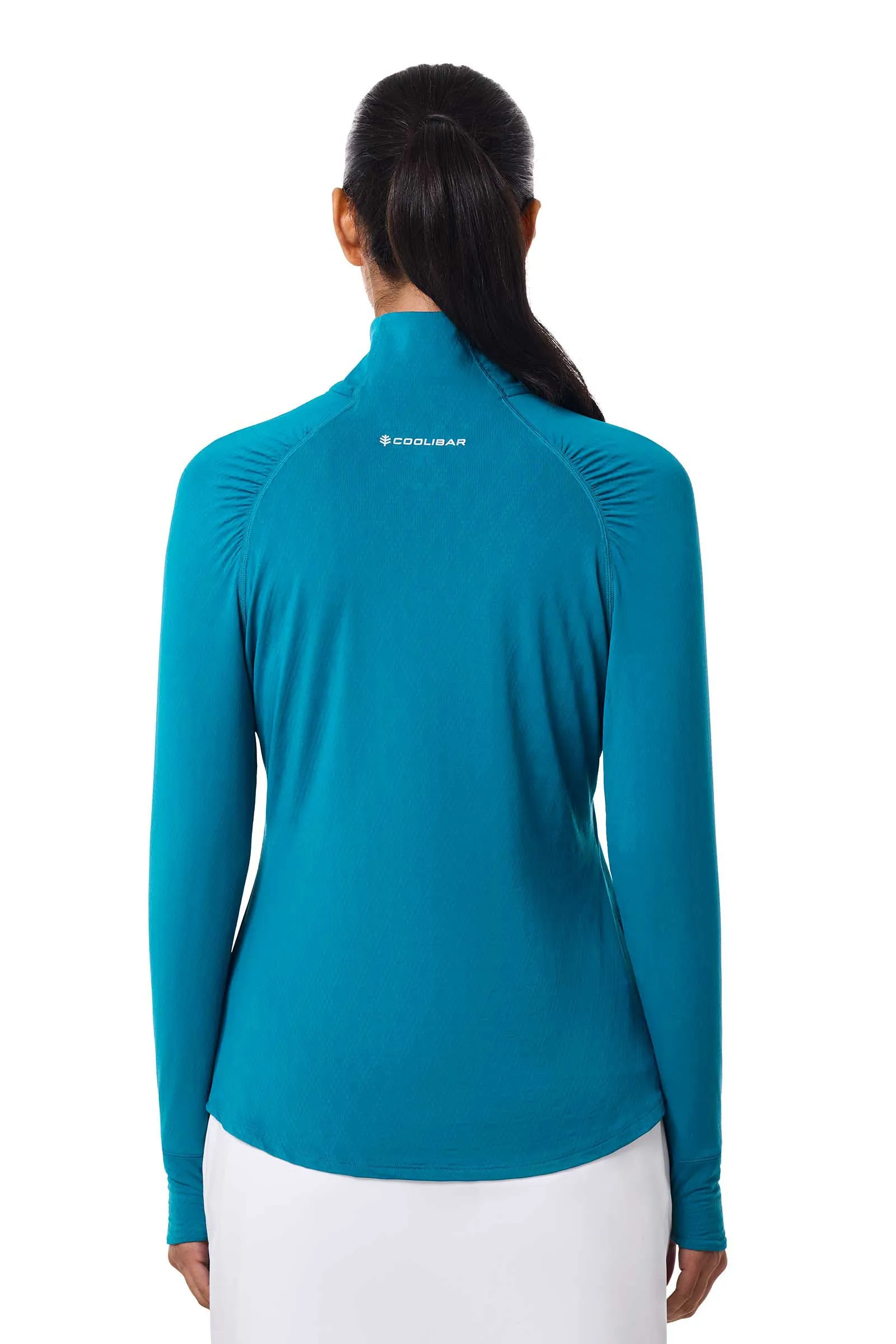 Women's Arabella Quarter Zip | Bluejay Diamond Jacquard