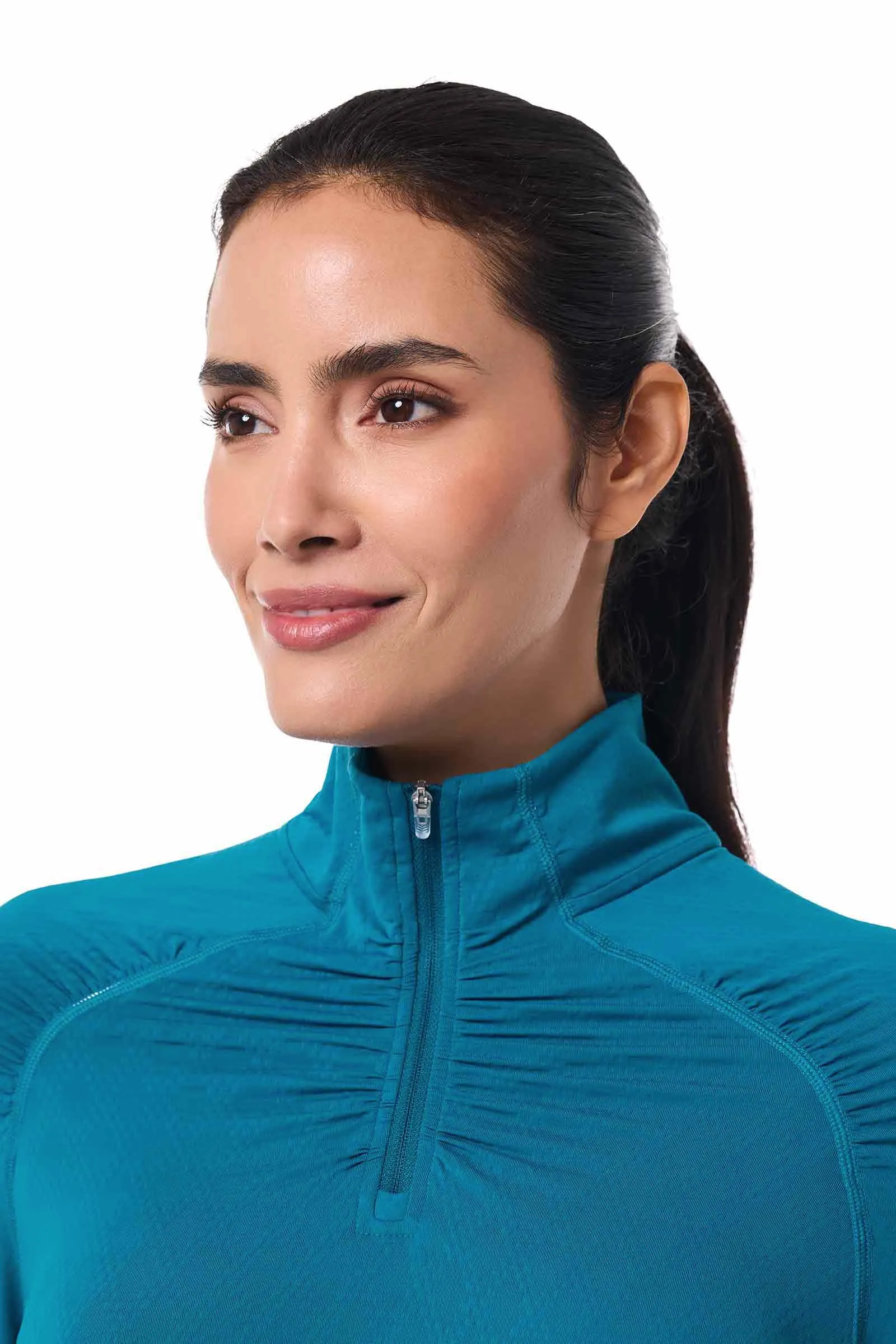 Women's Arabella Quarter Zip | Bluejay Diamond Jacquard