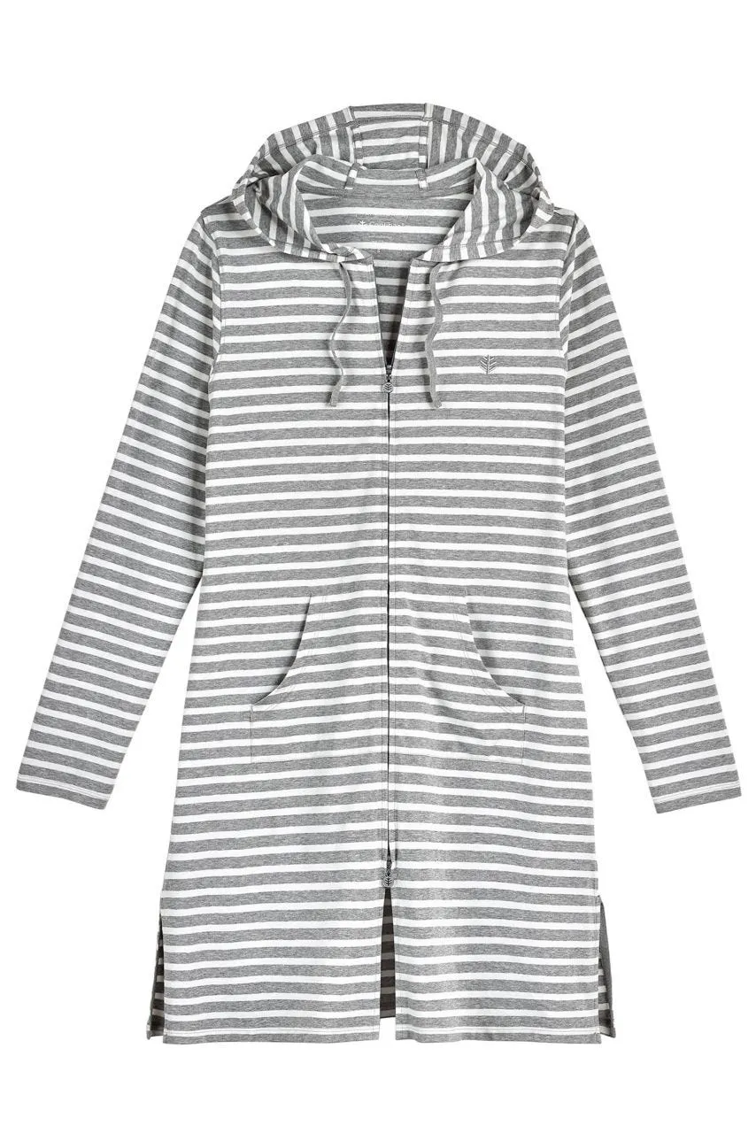 Women's Cabana Hoodie | Grey/White Stripe