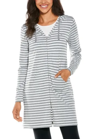 Women's Cabana Hoodie | Grey/White Stripe