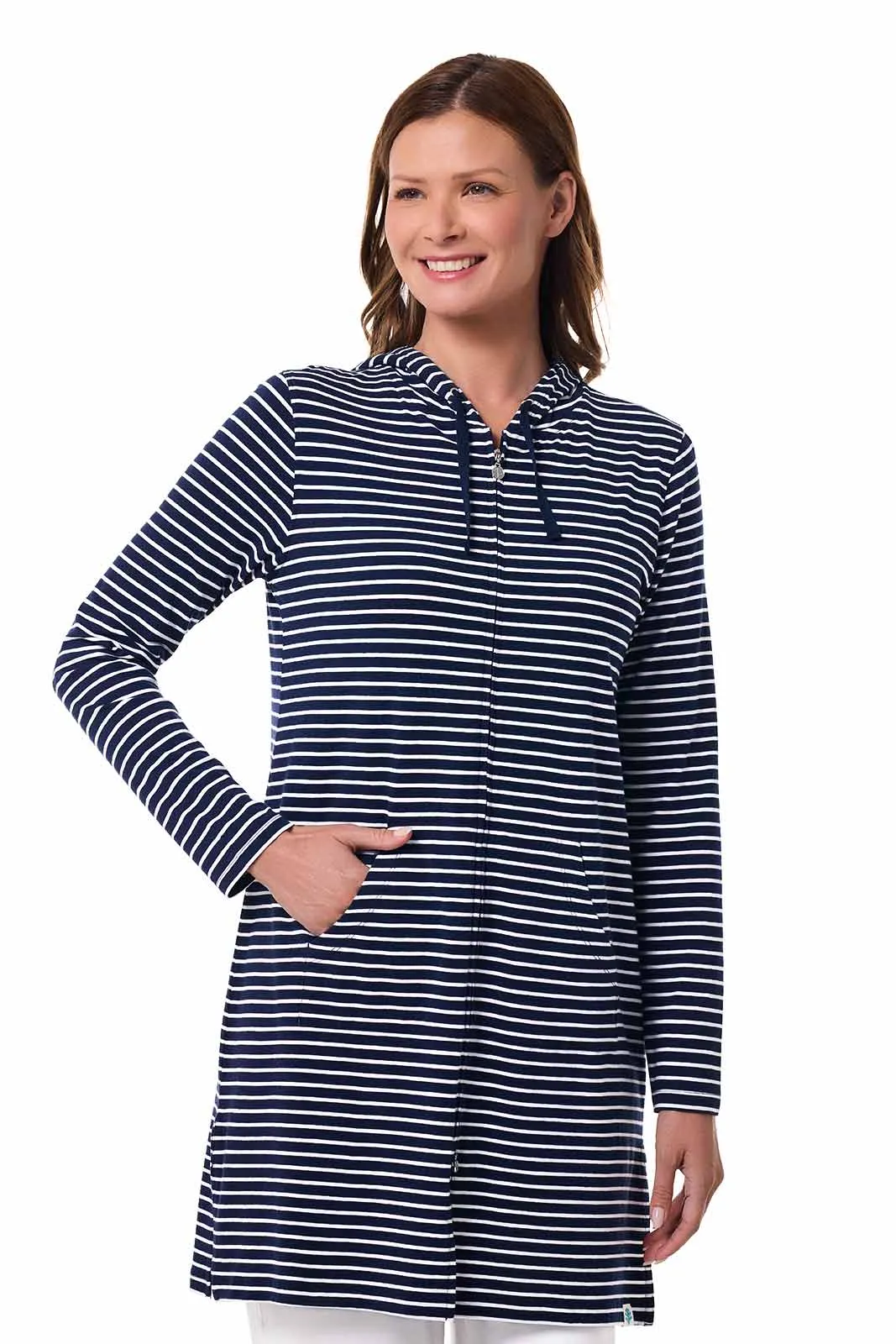 Women's Cabana Hoodie | Navy/White Stripe