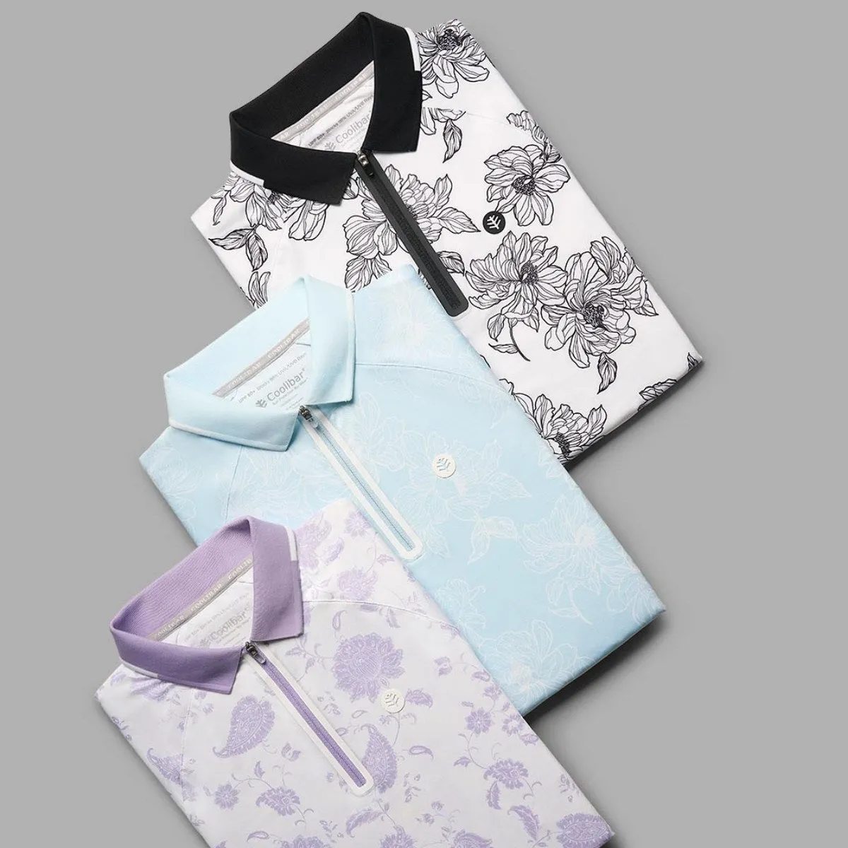 Women's Double Eagle Short Sleeve Polo | White/Black Perfect Peony