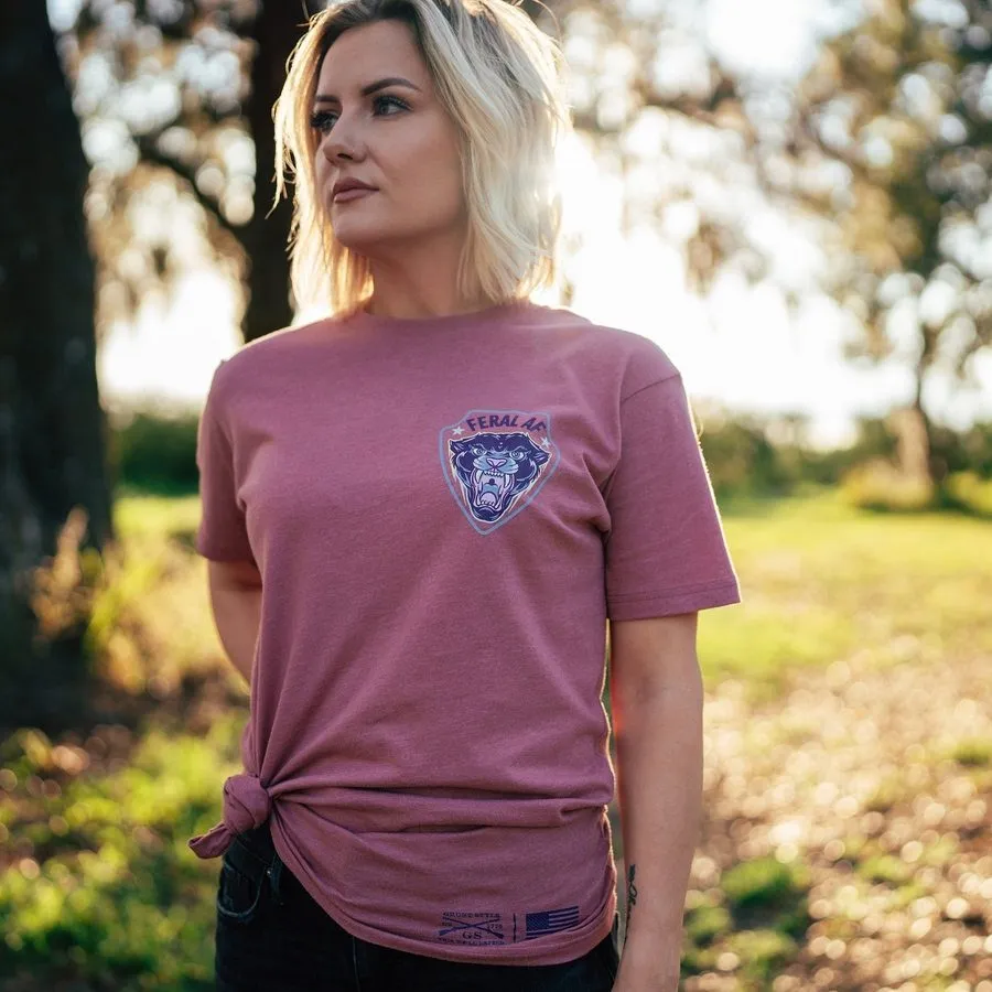 Women's Feral AF Mom Boyfriend Fit T-Shirt - Heather Mauve