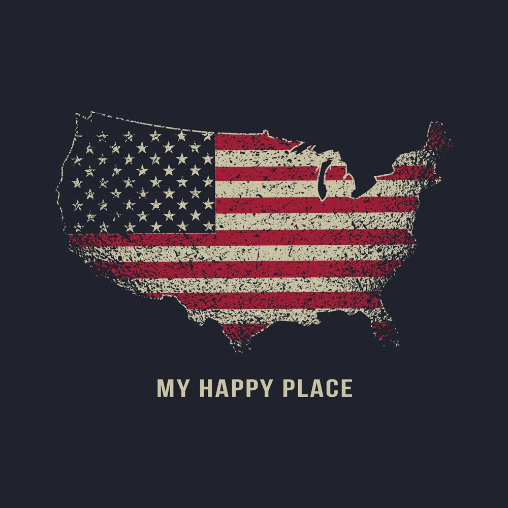 Women's My Happy Place Boyfriend Fit T-Shirt - Midnight Navy