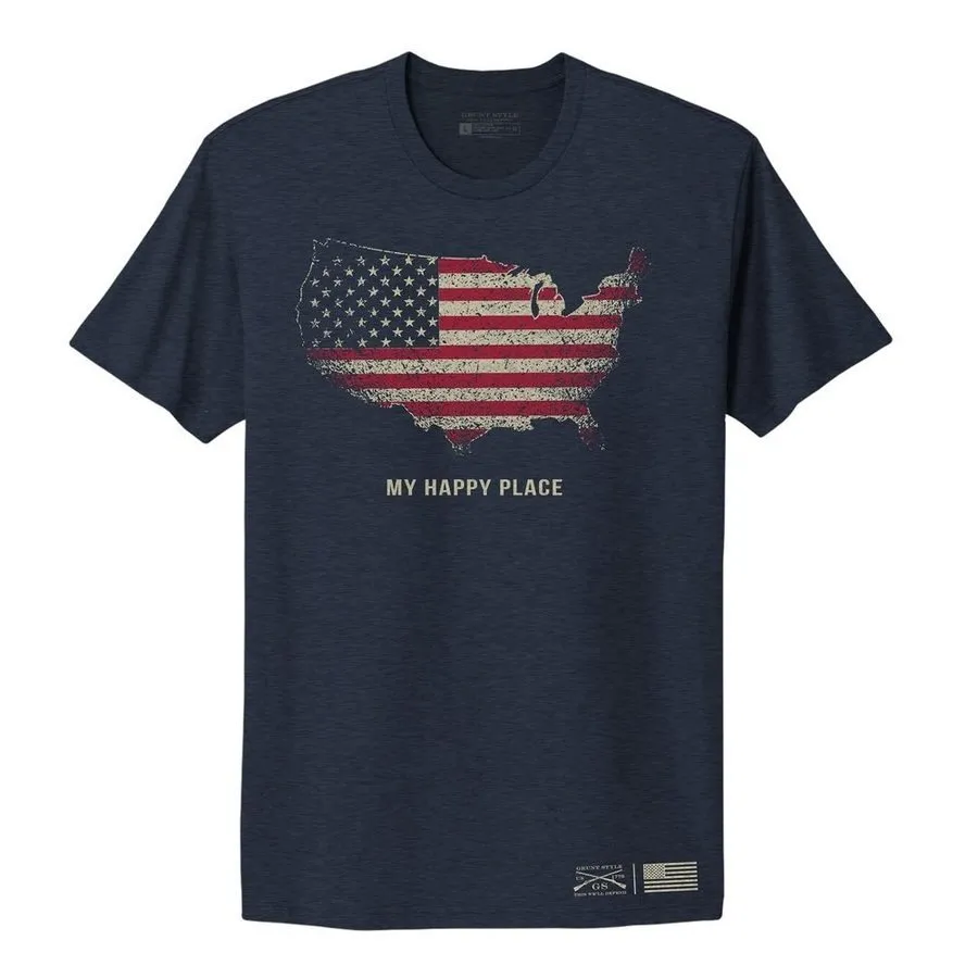 Women's My Happy Place Boyfriend Fit T-Shirt - Midnight Navy