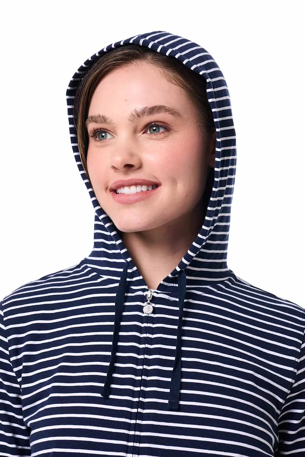 Women's Seaside Hoodie | Navy/White Stripe